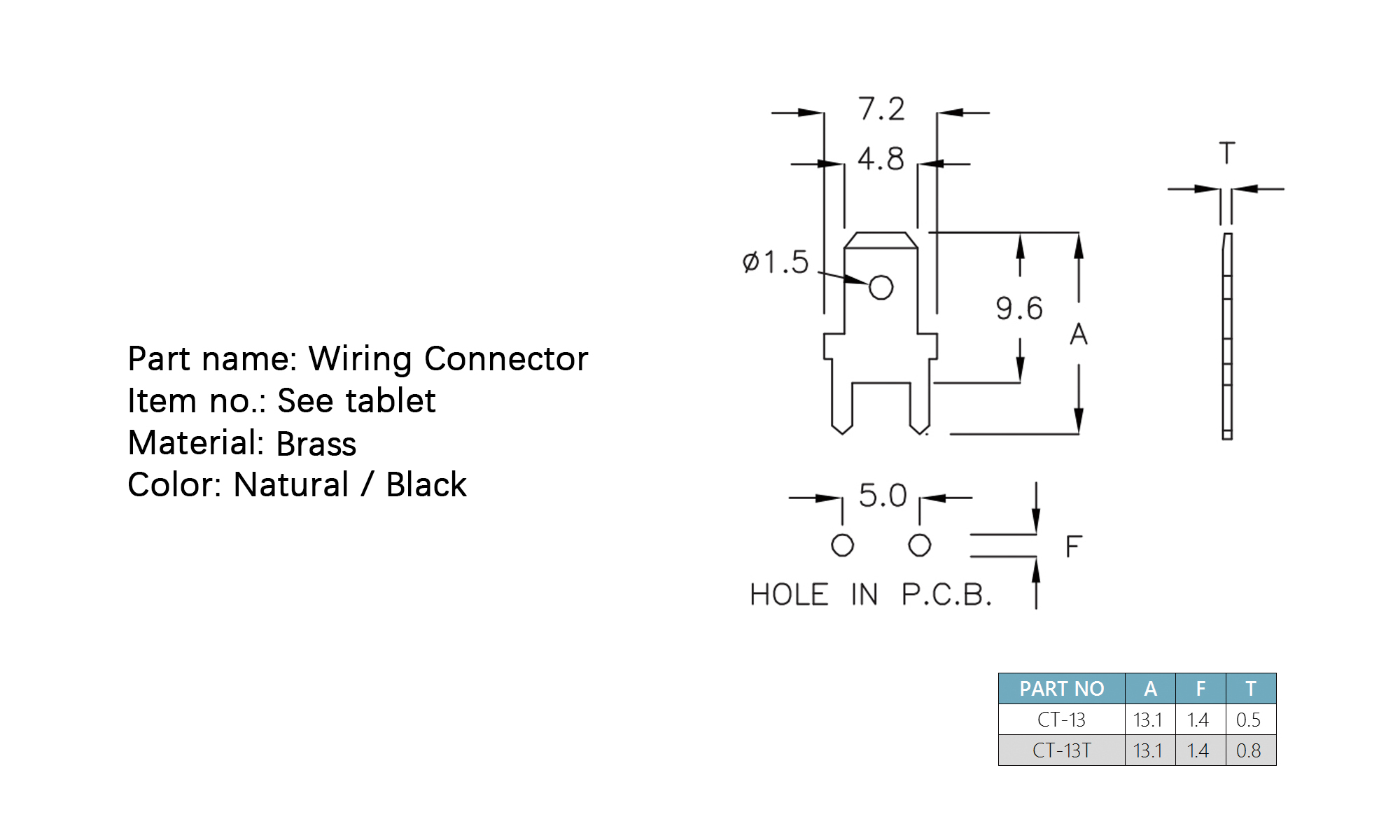 Wiring Connector CT-13